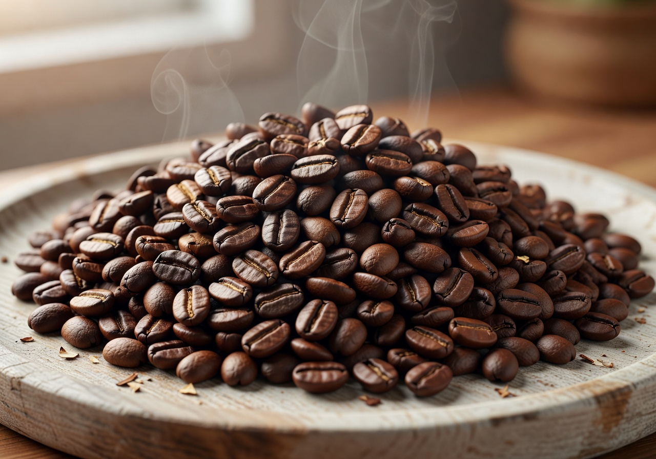 Freshly roasted organic Costa Coffee beans